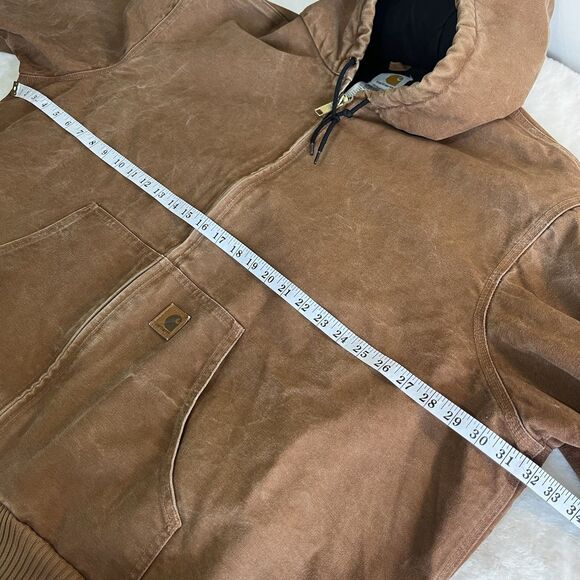 Carhartt Jacket J130 Brown Tan Men’s 3XL Work Vintage Hooded - Picture 7 of 8